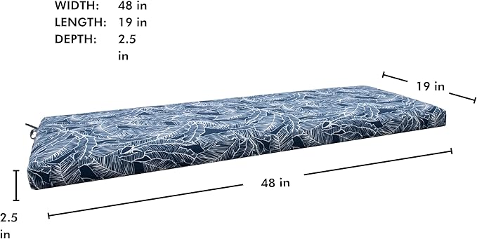 Tommy Bahama Bench Cushion, 48" X 19" X 2.5", Pacific Zaffre
