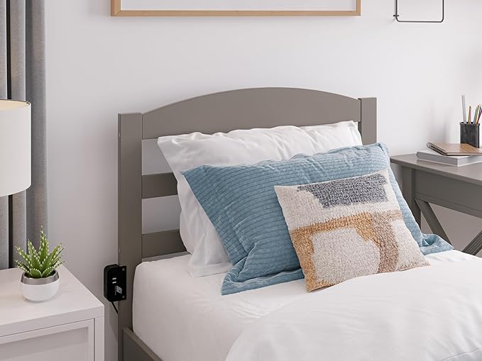AFI, Warren Twin Platform Bed with Twin Trundle, Grey