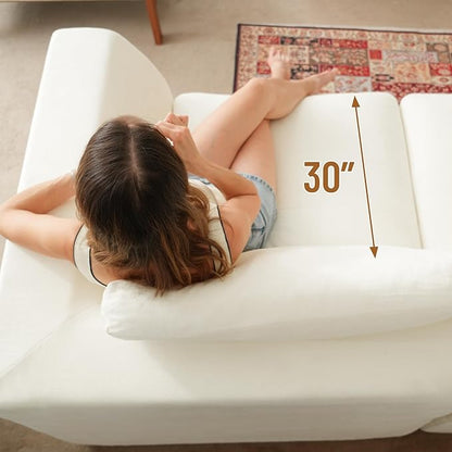 Loveseat Sofa, Cloud Boneless Couches for Living Room, 2 Seater Modular Sectional Sofa,Oversized,Beige Chenille
