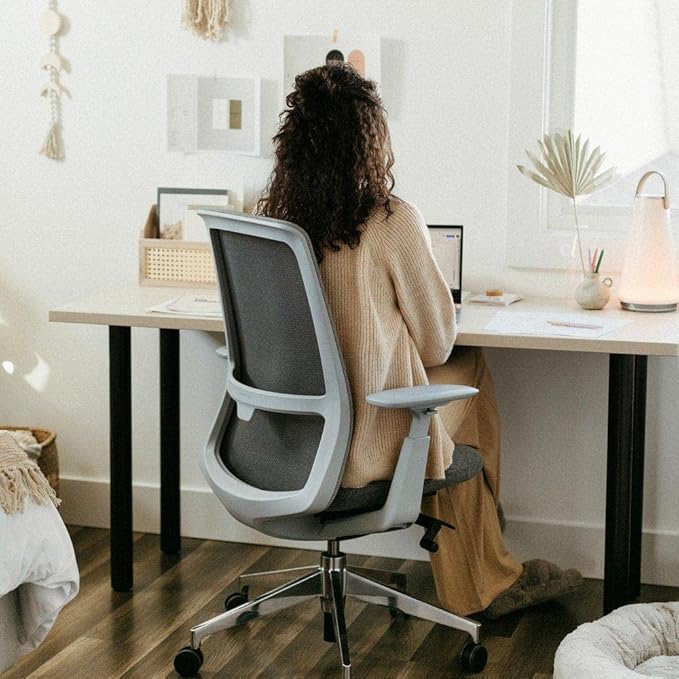 Haworth Soji Office Chair with Ergonomic Adjustments and Lumbar Support, Flexible Mesh Back (Mist)