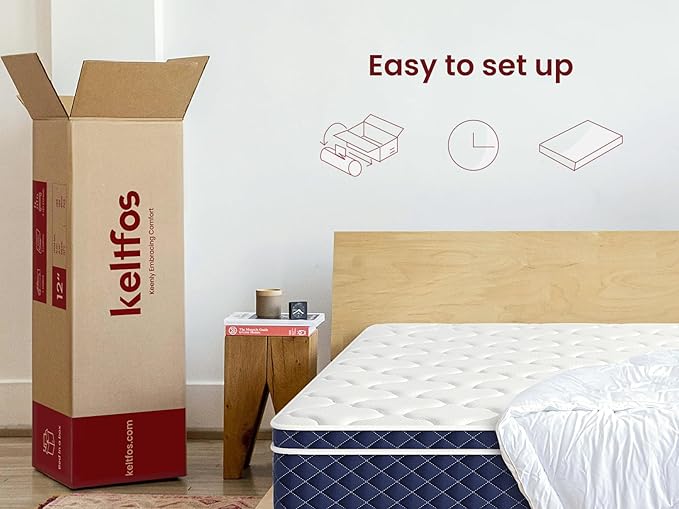 Queen Size Mattresses, Cushion Firm 12 Inch Hybrid Mattress for Couples, 700+ Pocket Coils for Motion Isolation & Dual Cooling Zones, CertiPUR-US Certified Foam Bed in A Box, 100 Days Trial