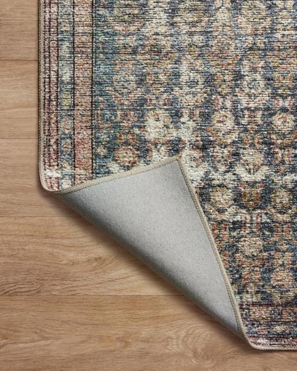 Loloi Amber Lewis Billie Collection, Ocean & Brick 2'-3" x 3'-9" Area Rug – Antique & Distressed Accent Rugs for Living Room, Bedroom, Entryway & Hallway, No Shed High Traffic Area Home Decor Rug