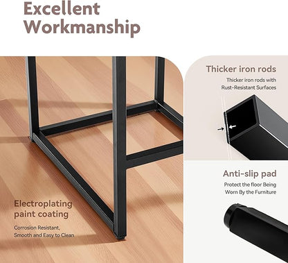 ALPHA HOME 24 Inch Bar Stools Set of 6, Kitchen Counter Stools with Backs, PU Leather Barstools, Kitchen Stools with Back&Upholstered Footrest, Sturdy Chromed Metal Steel Frame, Grey