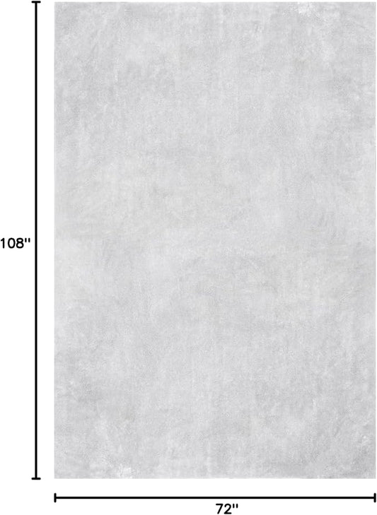 nuLOOM 6' x 9' Cozy Plush SuperiorWash Area Rug, Machine Washable, Non-Slip, Soft Fluffy Shag Carpet for Living Room Bedroom Kids Room Nursery Home Decor, Loni Light Grey