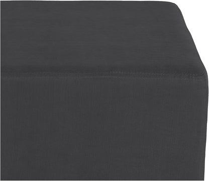 Seville Classics Cushioned Fabric Ottoman Hidden Storage Chest Footrest Chair, Padded Seat for Bedroom, Dorm, Loft, Living Room, Entryway, Hallway, Cork/Steel Grey, 15" Cube