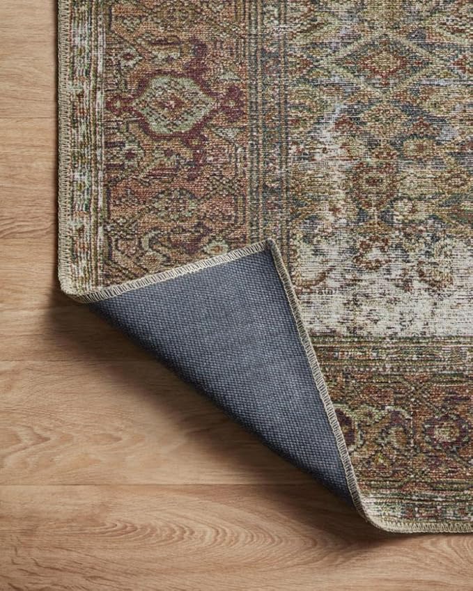 Loloi Amber Lewis Georgie Collection GER-07 Moss/Salmon 5'-0" x 7'-6", .19" Pile Height, Area Rug