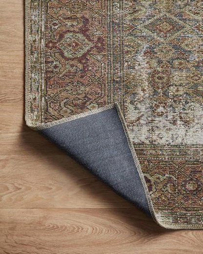 Loloi Amber Lewis Georgie Collection GER-07 Moss/Salmon 3'-9" x 5'-6", .19" Pile Height, Accent Rug