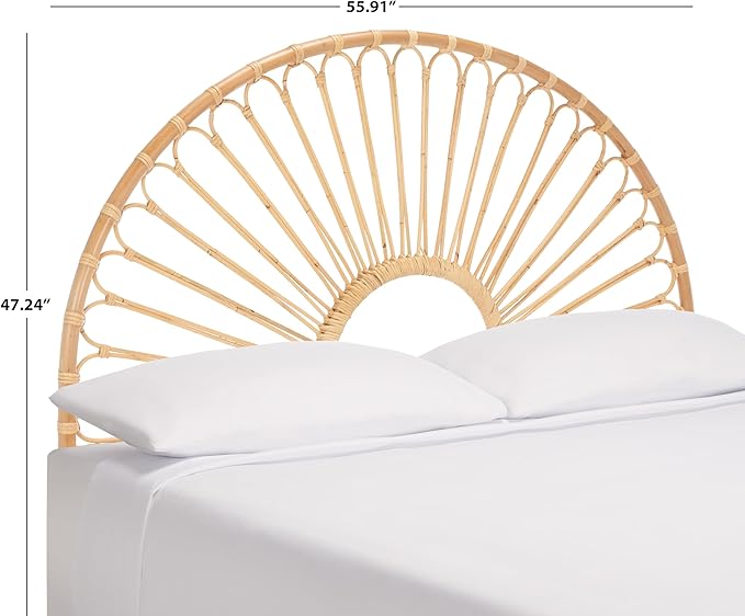SAFAVIEH Home Collection Faris Natural Rattan Arched Queen Size Headboard