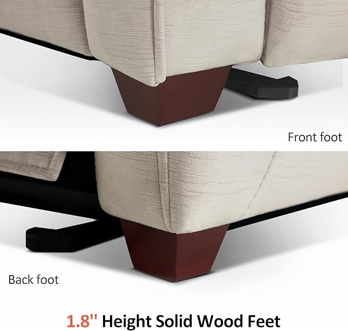 MCombo Power Zero Wall Hugger Recliner Chair for Small Space RV Living Room, Power Recliner with Adjustable Headrest, USB & USB-C Charging Ports, Fabric ST257 (Beige)