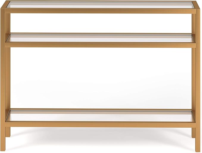 Henn&Hart 42" Wide Rectangular Console Table in Brass, Entryway Table, Accent Table for Living Room, Hallway