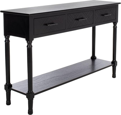 SAFAVIEH Home Collection Peyton Black 3-Drawer Lower Shelf Console Table CNS5705B