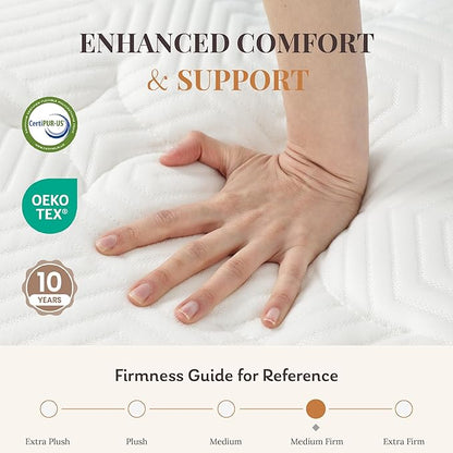 CH CHARME HOUSE King Size Mattress, 14 Inch Hybrid King Size, Medium Feel Foam and Individual Pocket Springs, Fiberglass Free Bed Mattress, Extra Edge Support, Pressure Relief, CertiPUR-US