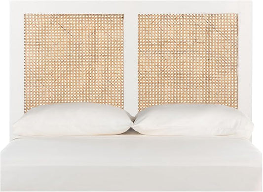 SAFAVIEH Home Collection Vienna White Wash Cane Twin Headboard Platform, Single (HBD8004C-T)