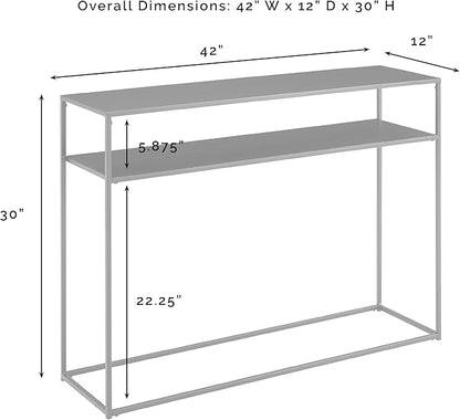 Crosley Furniture Braxton Sofa Console Table with Storage Shelf for Hall, Entryway, or Living Room, Matte Black