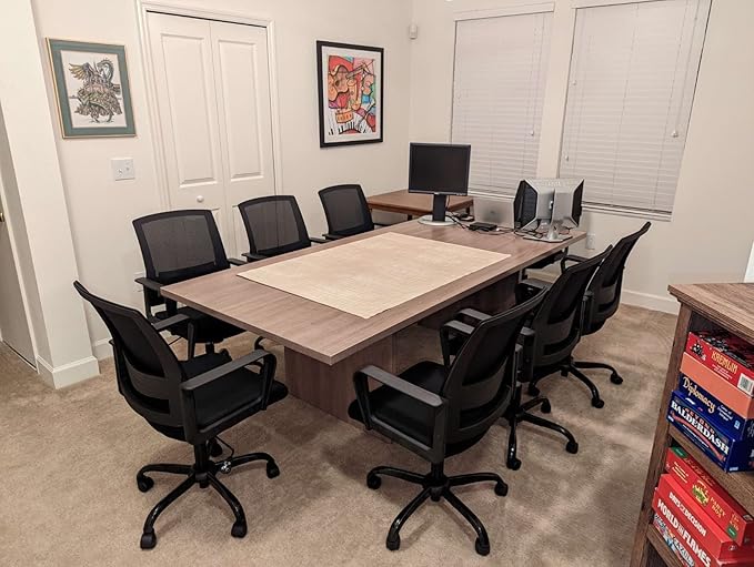 CLATINA Ergonomic Desk Chair, Mid Back Mesh Computer Chair with Lumbar Support and Armrest, Height Adjustable Swivel Chair for Home Office, Black (1PK)