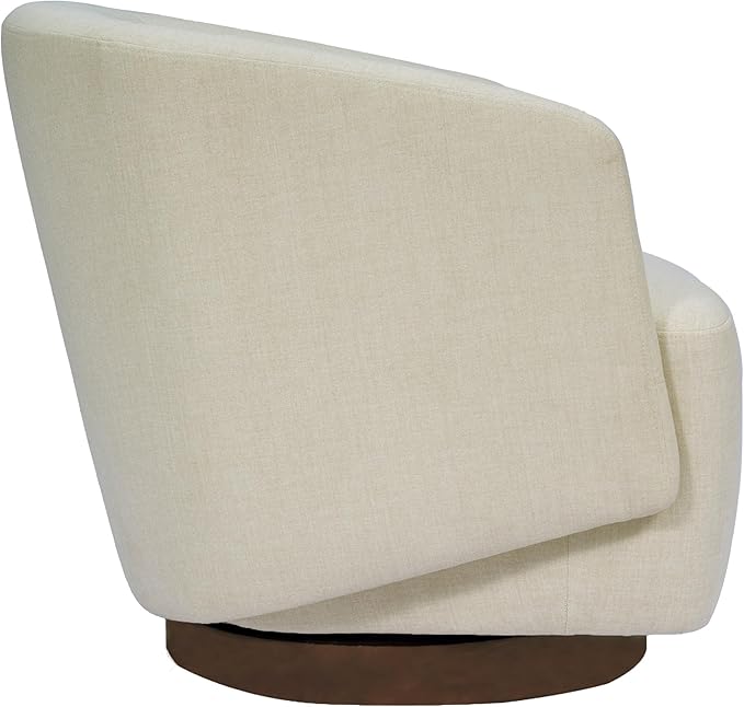 MINCETA Accent Chair,Modern Swivel Chairs for Living Room and Bedroom Reading with Wood Base,Performance Fabric in Beige