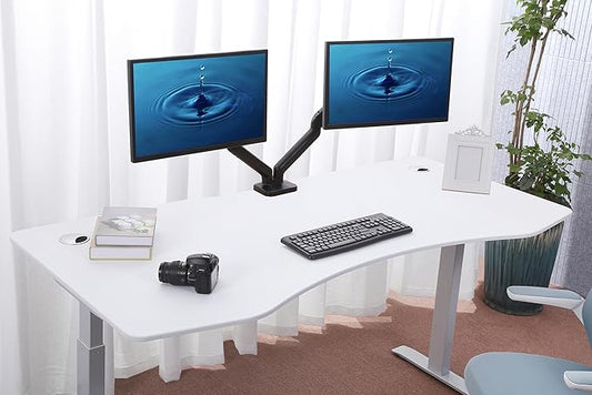 ApexDesk Elite Pro Series 60" x 27" Electric Height Adjustable Stand up Desk, Sit Stand Home Office Desk, Computer Desk - Curved White