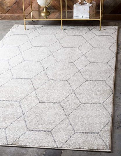 Unique Loom Trellis Frieze Collection Area Rug - Geometric (7' 1" x 10', Ivory/ Gray)