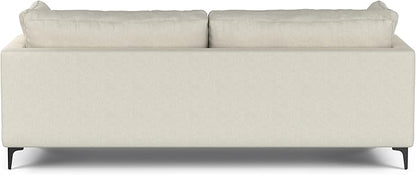 SIMPLIHOME Ava Sofa and Ottoman in 100% Recycled Polyester Performance Fabric, Cream, 90-inch-wide 3-Seater Couch and Matching 36-inch-wide Table Ottoman for Living Room, 2-Piece Set