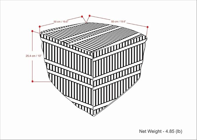 SIMPLIHOME Safford 20-inch Wide Pouf in Black and White, Handwoven Outdoor/Indoor Boho-Style Ottoman for Living Room, Bedroom, or Patio, Weather-Resistant, UV-Protected, Assembled