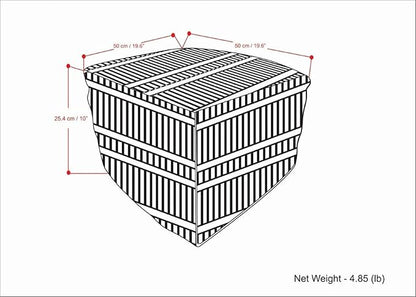 SIMPLIHOME Safford 20-inch Wide Pouf in Black and White, Handwoven Outdoor/Indoor Boho-Style Ottoman for Living Room, Bedroom, or Patio, Weather-Resistant, UV-Protected, Assembled