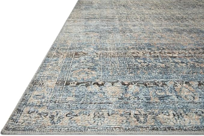 Loloi Amber Lewis Billie Collection BIL-05 Denim/Blush 10'-0" x 14'-0", 0.19" Thick Area Rug