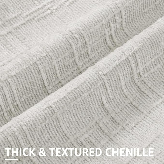 decorUhome Light Grey Chenille Throw Pillow Covers 12x20 Set of 2 Thick Textured Slubby Couch Pillow Covers Farmhouse Accent Modern Neutral Decorative Pillow Cases for Bed Sofa Living Room