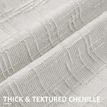 decorUhome Light Grey Chenille Throw Pillow Covers 16x16 Set of 2 Thick Textured Slubby Couch Pillow Covers Farmhouse Accent Modern Neutral Decorative Pillow Cases for Bed Sofa Living Room