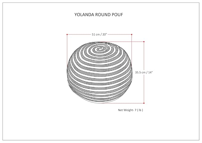 SIMPLIHOME Yolanda Boho Round Pouf in Natural Jute for the Living Room, Bedroom and Kids Room