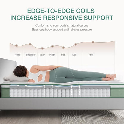 Novilla Twin Mattress, 10 Inch Hybrid Mattress in a Box, Gel Infused Memory Foam and Pocket Coils Innerspring for a Comfortable Sleep, Pillow Top Twin Size, Medium Firm