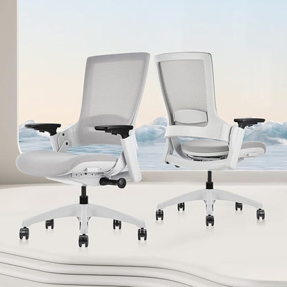 CLATINA Office Chair Swivel Executive Chair, Adjustable Ergonomic Computer Chair with 3D Armrest and Lumbar Support, Mesh Backrest Task Chair for Home Office Conference Room Studio, 2 Pack