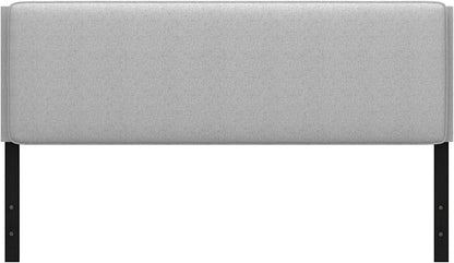 Hillsdale, Emslie King Upholstered Adjustable Headboard, Light Gray