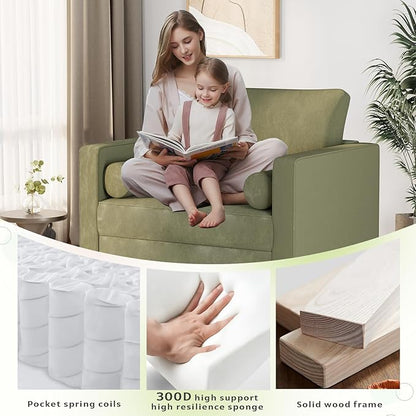 MELLCOM 38" Oversized Accent Chair Armchair Over Sized Chairs for Living Room Comfy,Large Modern Chair and A Half & Oversized Living Room Chairs,Wide Accent Armchair for Bedroom Green