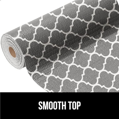 GORILLA GRIP Slip Resistant Drawer and Shelf Liner 2 Pack, Non Adhesive Water Resistant, Easy Clean and Trim, Smooth Surface Liners for Kitchen Cabinet Shelves Drawers Pantry 20 IN x 20 FT, White Gray