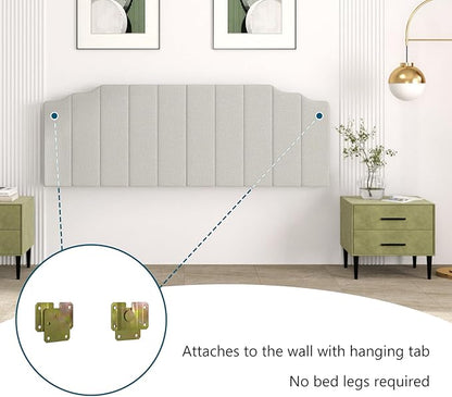 King Size Headboard Only, Linen Wall Mounted Headboard King for Adjustable Bed Modern Upholstered Head Board Easy Assembly, Linen Gray