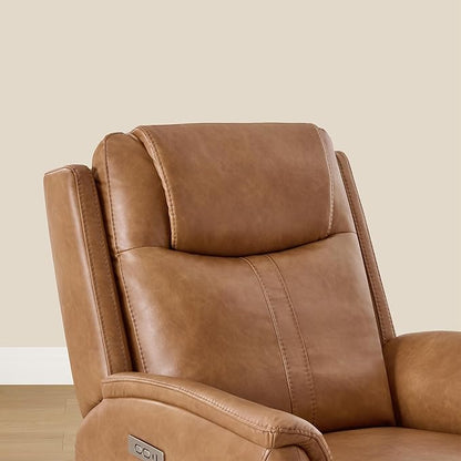 CHITA Super Zero Gravity Power Recliner Chair for Adults, Electric Faux Leather Recliner with USB & Type-C Charging Ports for Living Room, Bedroom & Home Theater Relaxation, Camel