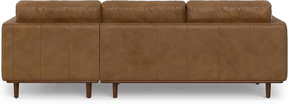 SIMPLIHOME Morrison Right Sectional Sofa in Full-Grain Genuine Leather, Caramel Brown, 102-inches Wide, L-Shaped Leather Couch with Right Chaise for the Living Room and Family Room