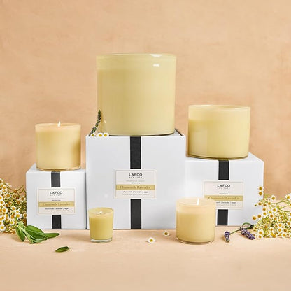 LAFCO New York Votive Candle, Chamomile Lavender - 1.9 oz - 20-Hour Burn Time - Reusable Glass Vessel - Made in The USA