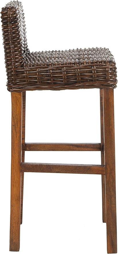 Safavieh Home Collection Cypress Cappuccino Wicker 30-inch Bar Stool