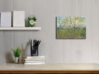 Wieco Art Orchard with Blossoming Apricot Trees Giclee Canvas Prints Wall Art of Van Gogh Famous Oil Paintings Reproduction Modern Classic Flowers Landscape Pictures Artwork for Home Decoration