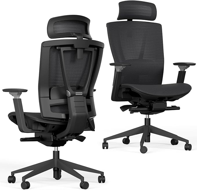 Autonomous ErgoChair Pro Ergonomic Office Chair Mesh Black Adjustable Lumbar Support, Rolling Swivel - Home office Desk Chairs with Wheels and Arms - Ergonomic Desk Chair Comfy for Gaming & Long Hours