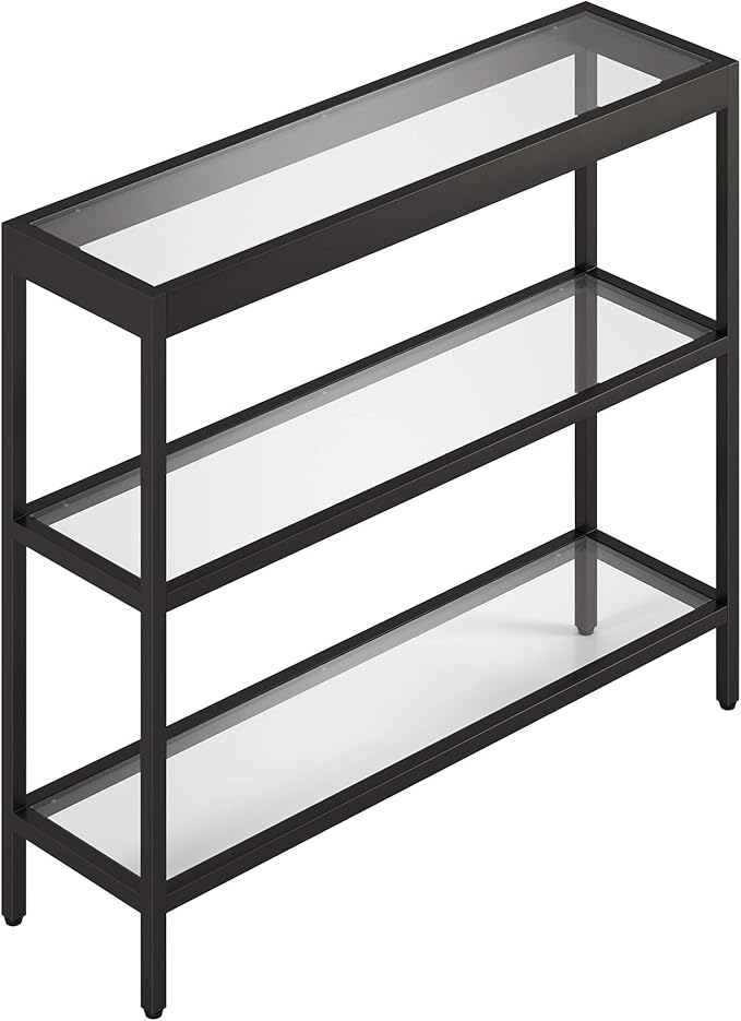 Henn&Hart 36" Wide Rectangular Console Table in Blackened Bronze, Entryway Table, Accent Table for Living Room, Hallway