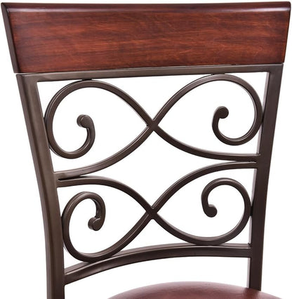 COSTWAY Bar Stools Set of 4, 360 Degree Swivel, 30" Bar Height Bar stools, with Leather Padded Seat Bistro Dining Kitchen Pub Metal Vintage Chairs with Back (Set of 4)
