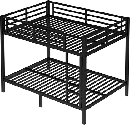 Bellemave Full Over Full Bunk Bed for Adults, Full Size Bunk Beds Frame with Build in Ladder, Black