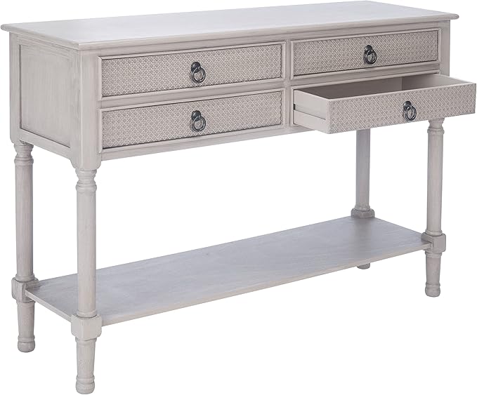 Safavieh Home Collection Haines Greige 4-Drawer Bottom Shelf Console Table