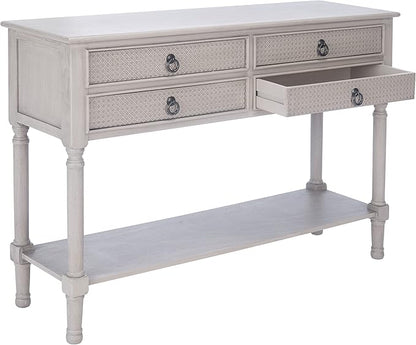 Safavieh Home Collection Haines Greige 4-Drawer Bottom Shelf Console Table