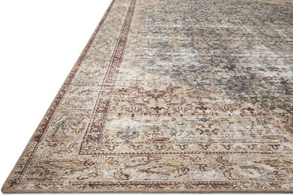 Loloi Amber Lewis Georgie Collection GER-04 Teal/Antique 3'-9" x 5'-6", .19" Pile Height, Accent Rug