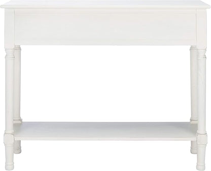 Safavieh Home Collection Tate Distressed White 2-Drawer Bottom Shelf Console Table