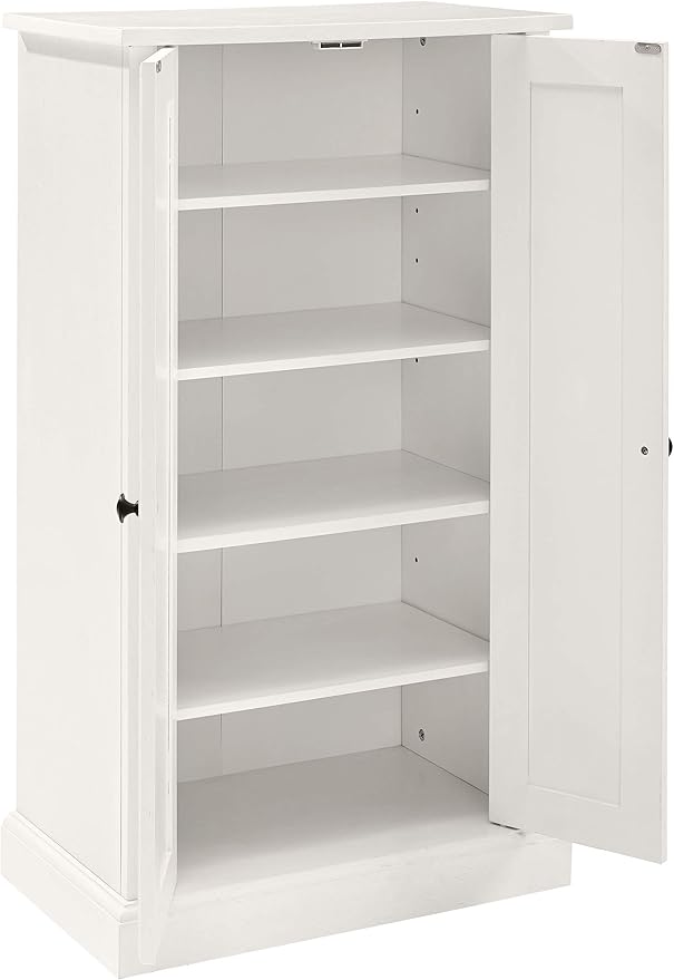 Crosley Furniture Seaside Accent Storage Cabinet, Bar, Buffet for Kitchen, Living Room, or Entryway, White