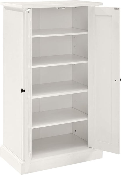 Crosley Furniture Seaside Accent Storage Cabinet, Bar, Buffet for Kitchen, Living Room, or Entryway, White